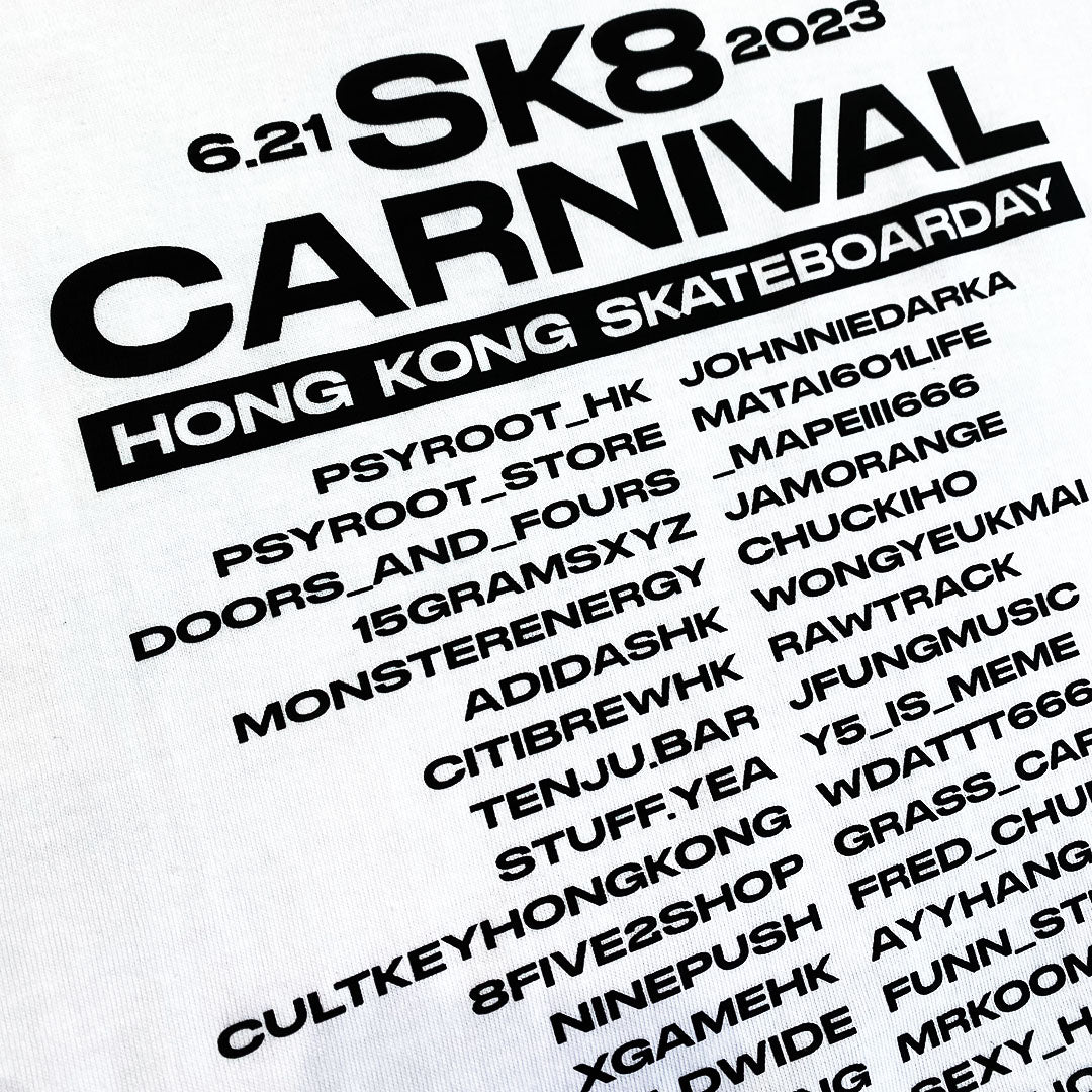PSYROOT - SK8CARNIVAL Go Skateboarding Day 2023 Event Tee (White)