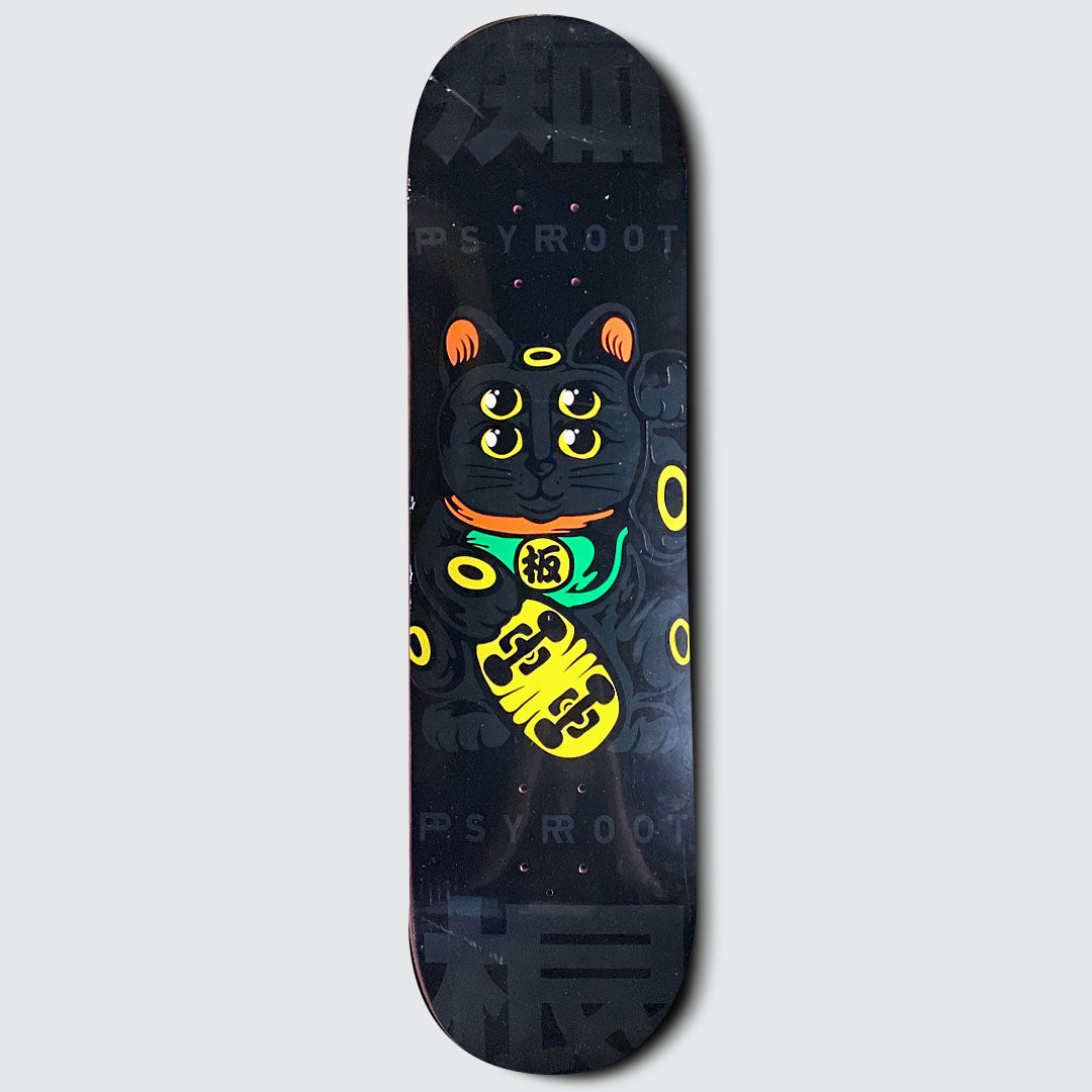 PSYROOT - Lucky Cat Deck (Black) 8.25"