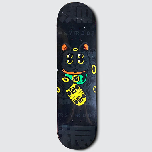PSYROOT - Lucky Cat Deck (Black) 8.25"