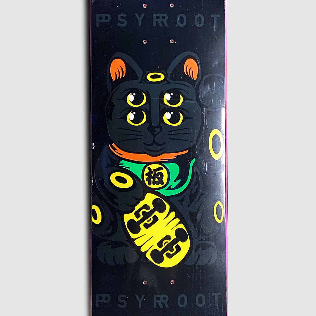 PSYROOT - Lucky Cat Deck (Black) 8.25"