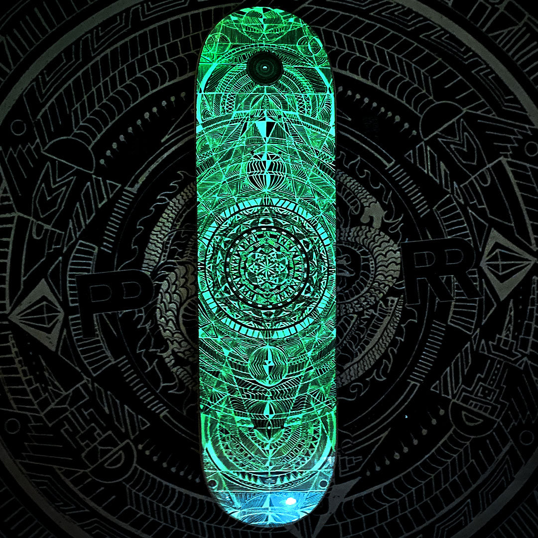CIRCLE HONG KONG - Mandala Skateboard Deck (Glow in the Dark) 8.375"