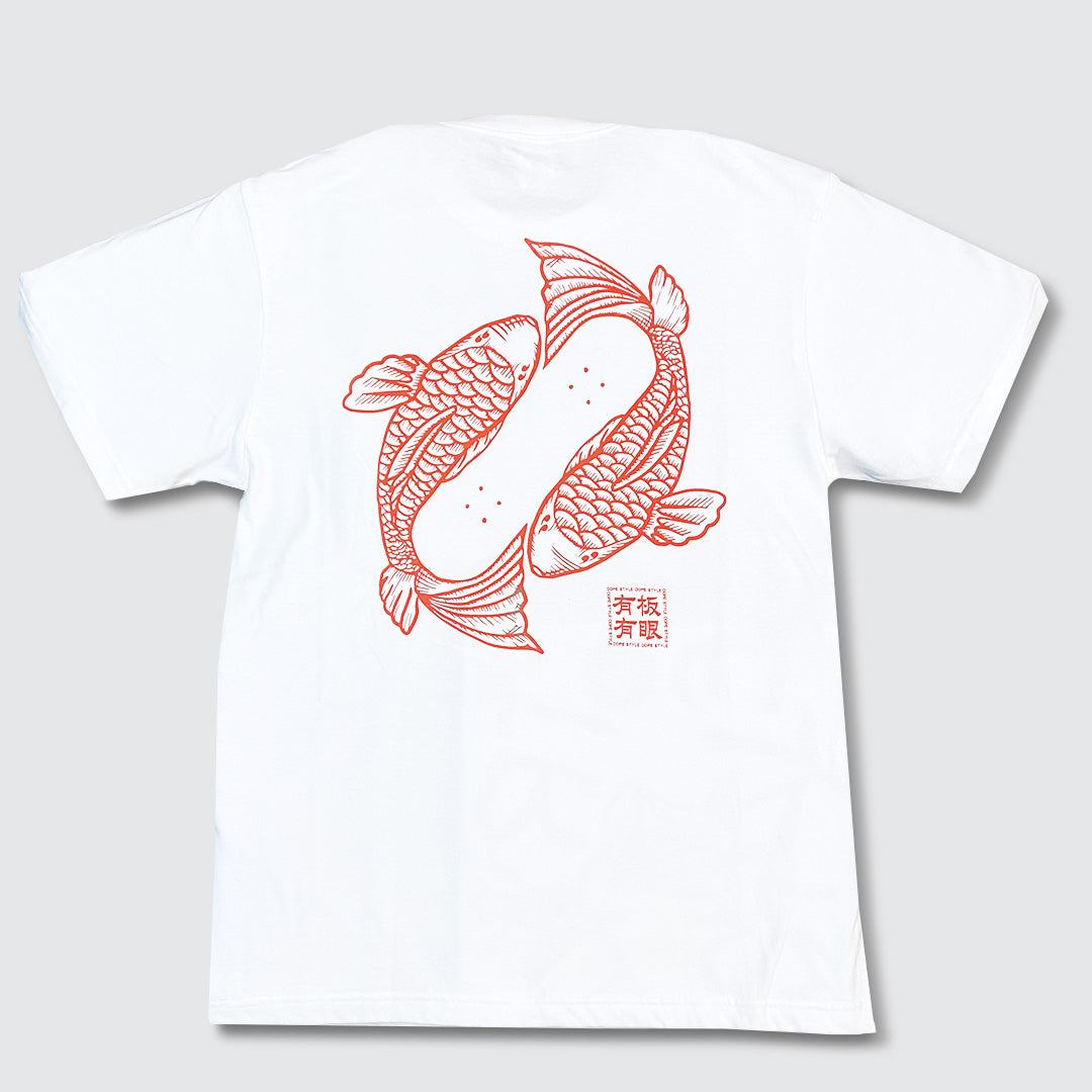 PSYROOT - 有板有眼 Koi Tee (White)