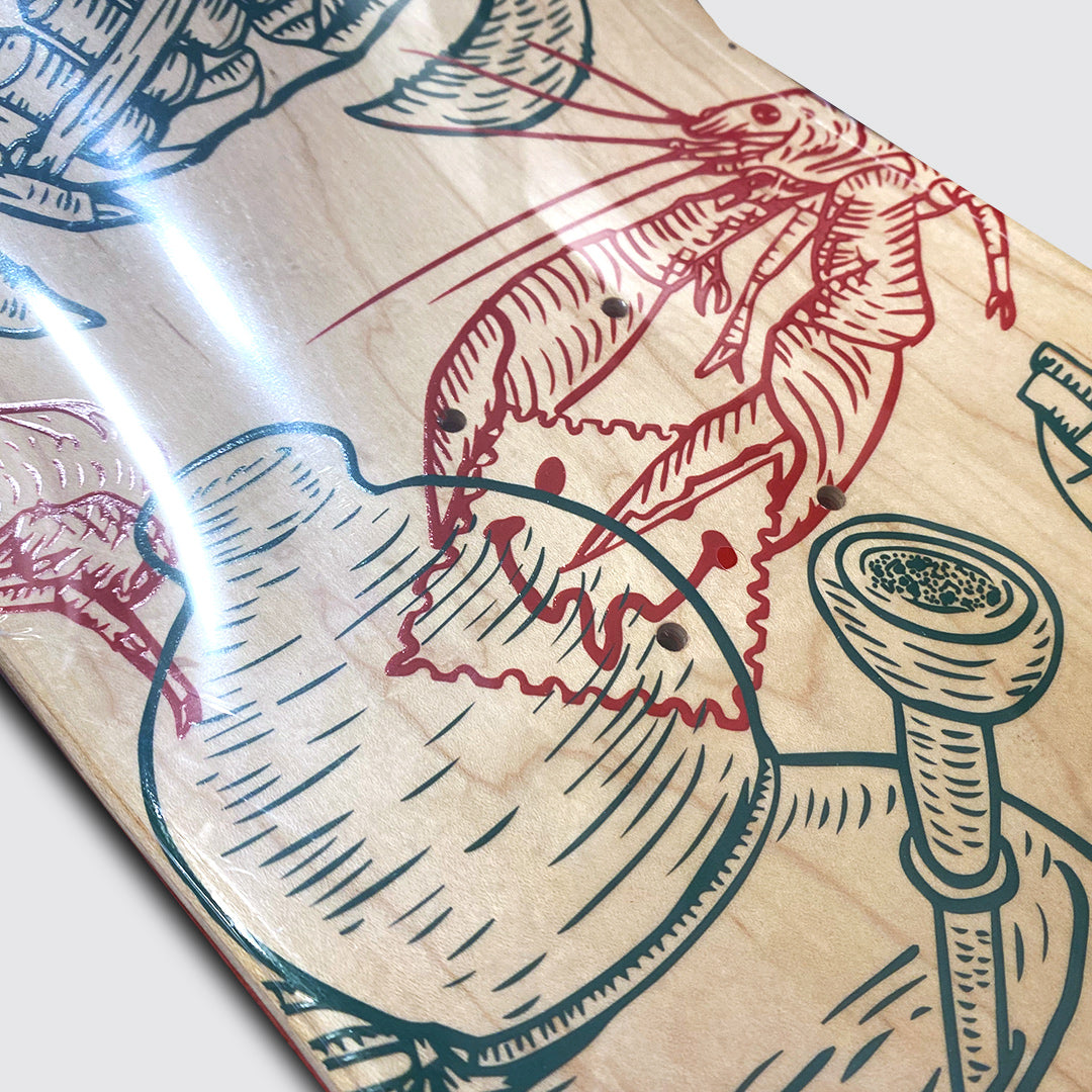 PSYROOT - Fish Prawn Crab Skateboard Deck 8"