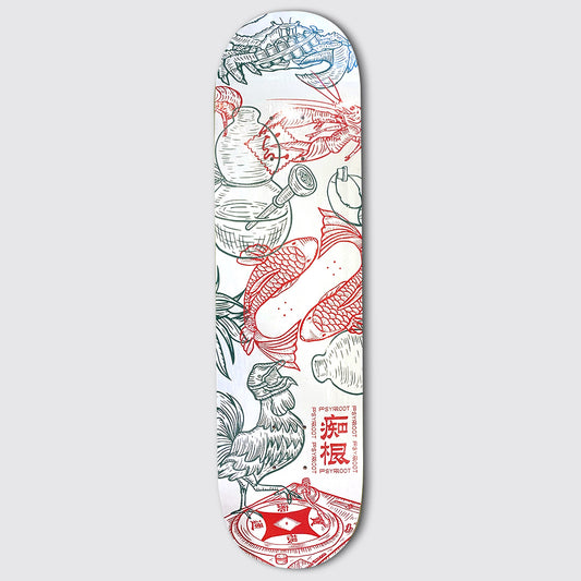 PSYROOT - Fish Prawn Crab Skateboard Deck 8"