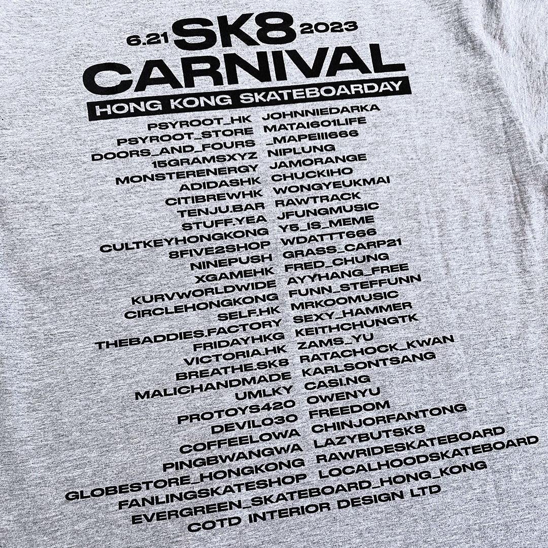 PSYROOT - SK8CARNIVAL Go Skateboarding Day 2023 Event Tee (Grey)