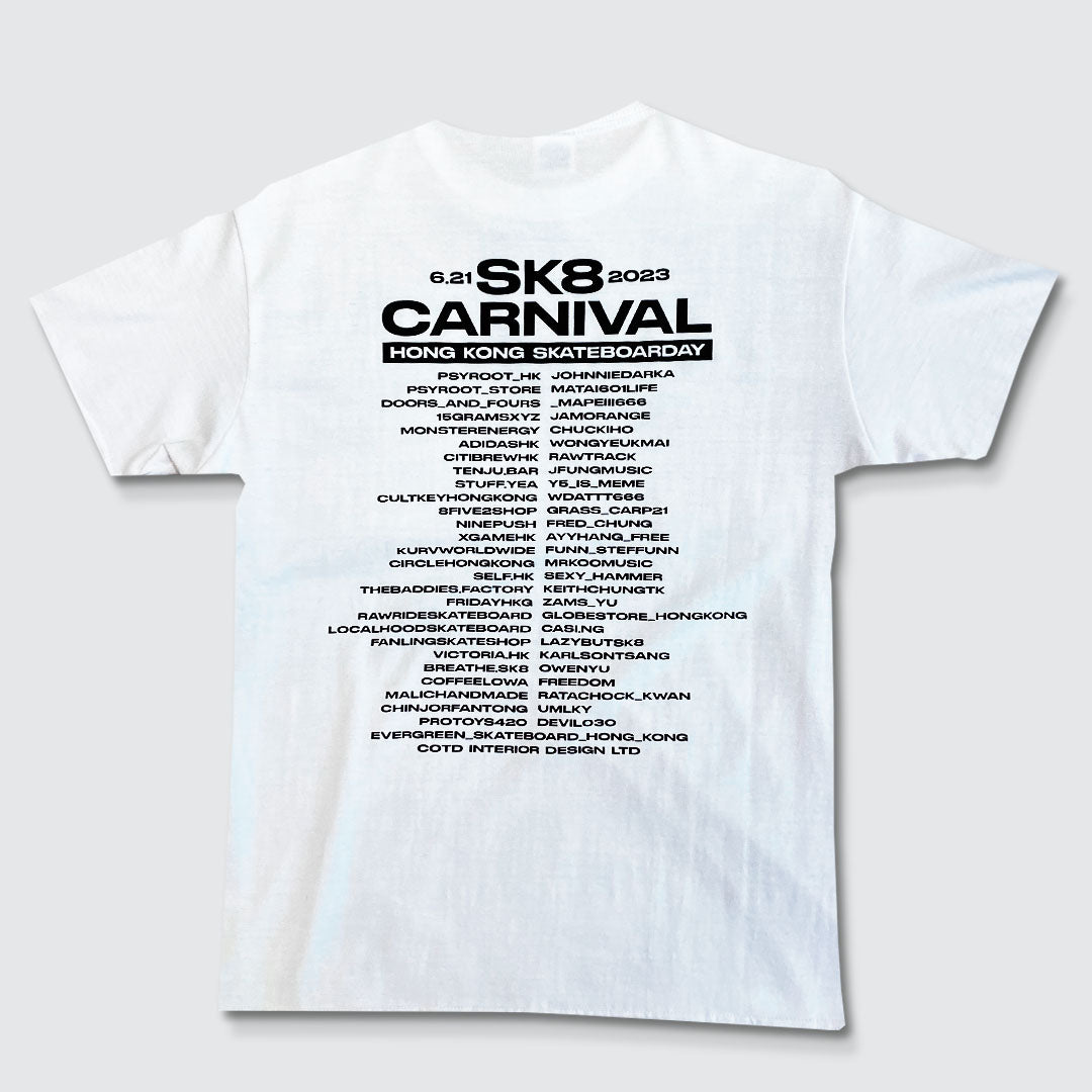 PSYROOT - SK8CARNIVAL Go Skateboarding Day 2023 Event Tee (White)