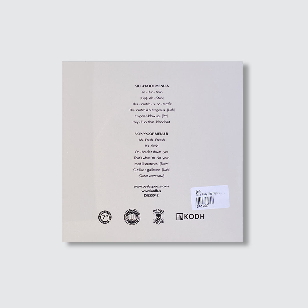 VINYL - 7" Take Away by Kodh (Red Vinyl)