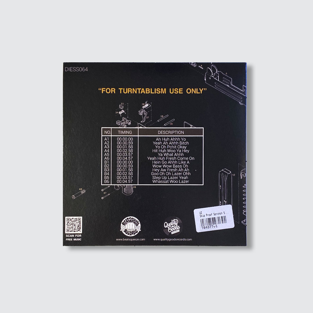 VINYL - 7" UZ Skip Proof Scratch Sounds (Dark Grey Vinyl)