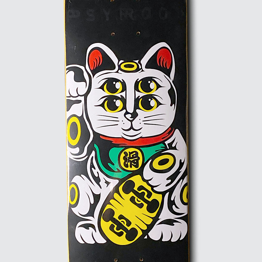 PSYROOT - Lucky Cat Deck (White) 8.0"